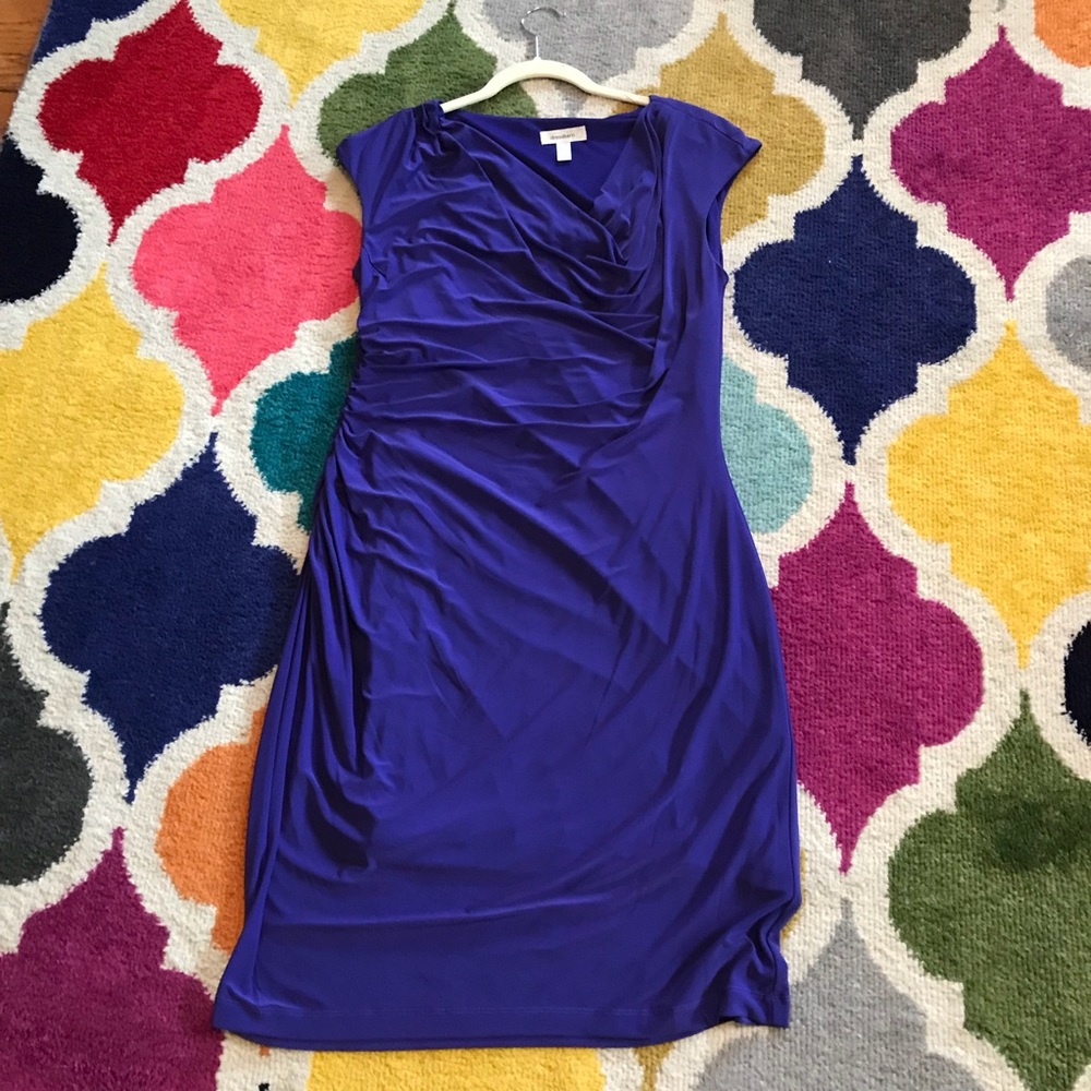 Dress barn 16 blue formalish dress cowl neck